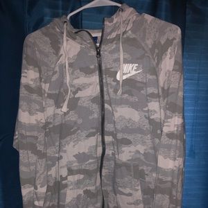 Nike grey camo full zip hoodie